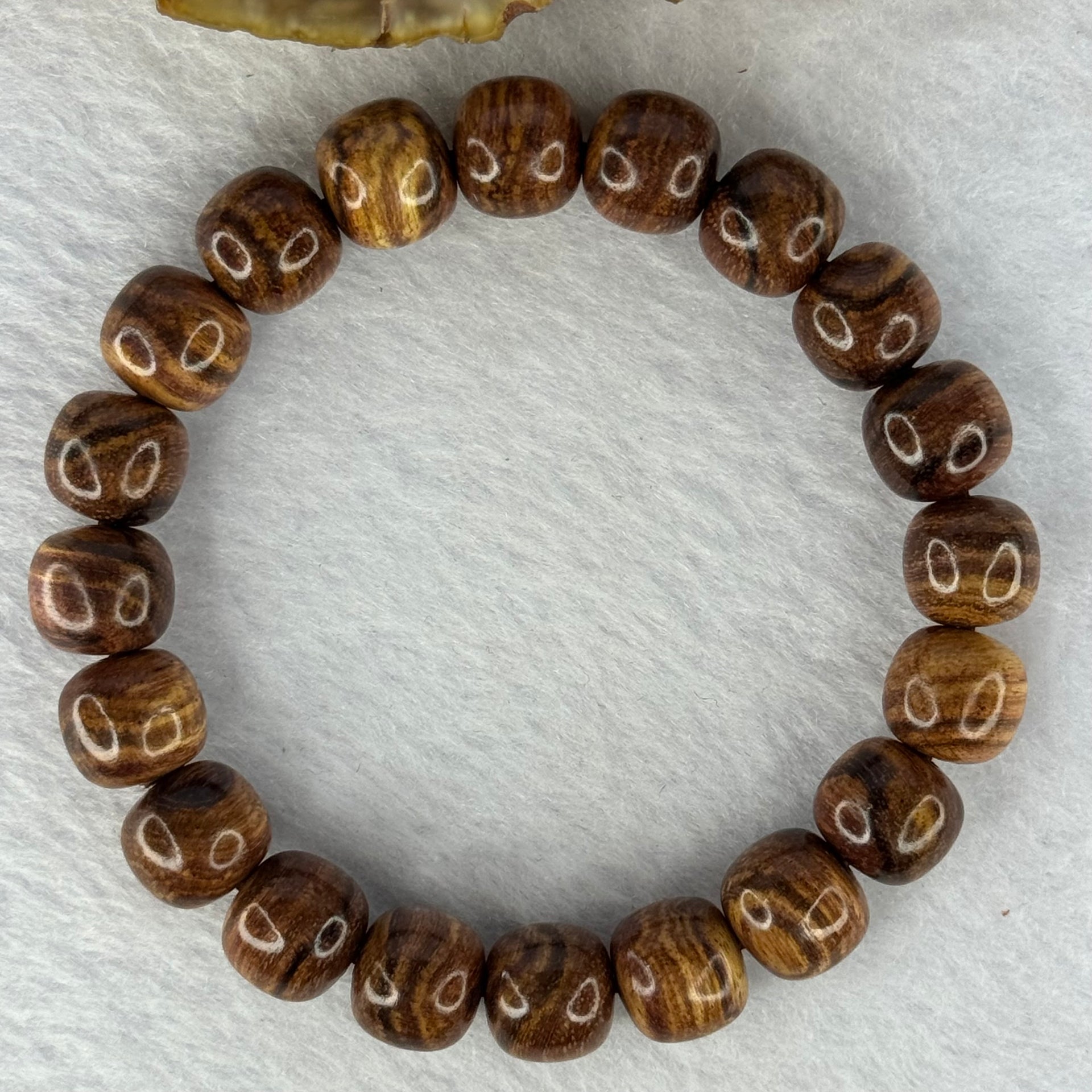 Natural Hainan Huang Huali Rosewood Beads Bracelet 天然海南黄花梨手链 9.94g 17cm 10.9mm 20 Beads - Huangs Jadeite and Jewelry Pte Ltd