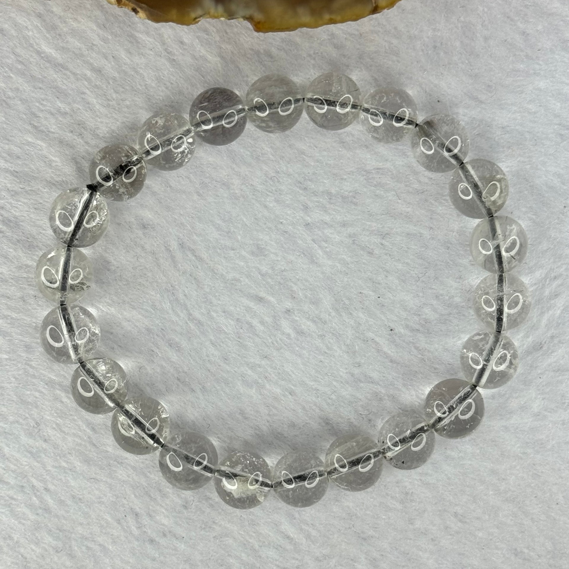 Natural Titanium Rutilated Clear Quartz 16.29g 14.5cm 8.3mm 22 Beads - Huangs Jadeite and Jewelry Pte Ltd