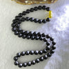 Natural Dark Matt Black Amber Beads Necklace 天然大黑天翁琥珀项链 14.98g 44cm 7.7mm 60 Beads