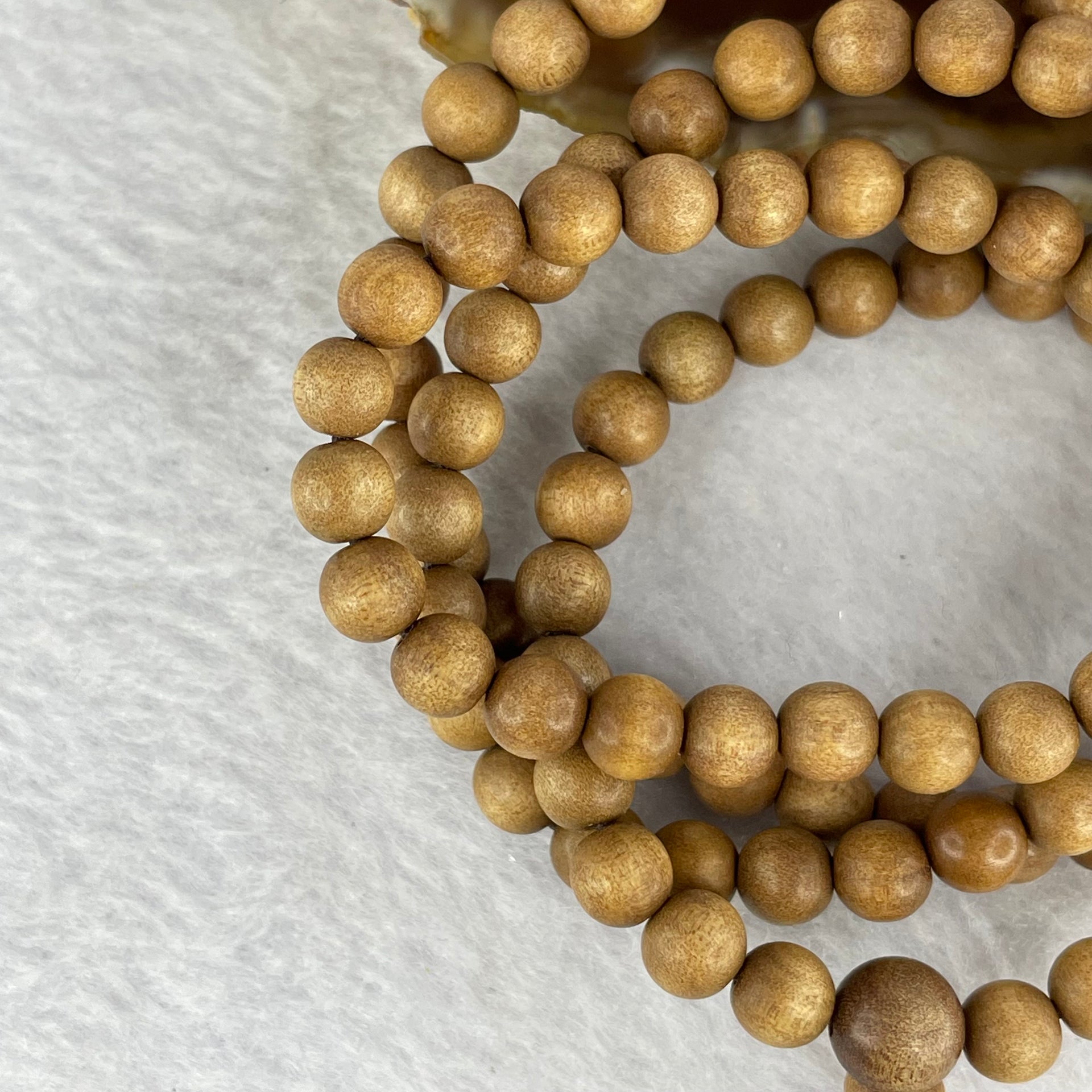 Natural Wild Old India Sandalwood Necklace 印度老山檀 12.61g 6.3mm 108+6 beads - Huangs Jadeite and Jewelry Pte Ltd