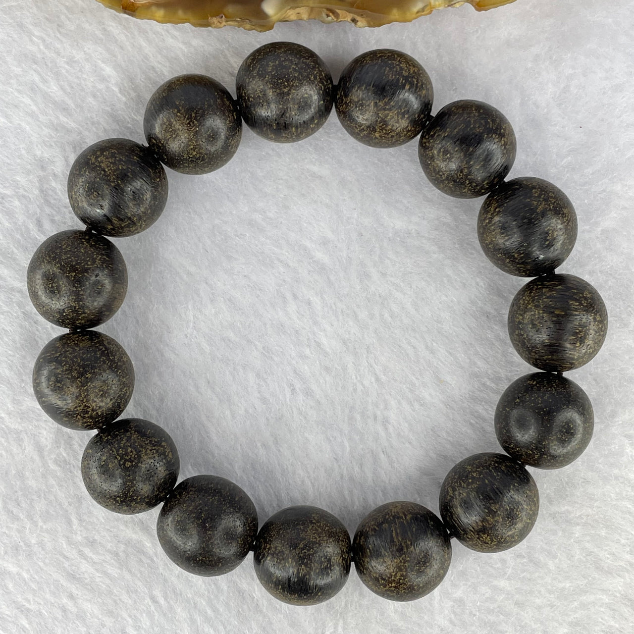 Natural Old Wild Indonesia Agarwood Beads Bracelet (Sinking Type) 天然老野生印尼沉香珠手链 22.92g 13.6 mm 15 Beads - Huangs Jadeite and Jewelry Pte Ltd