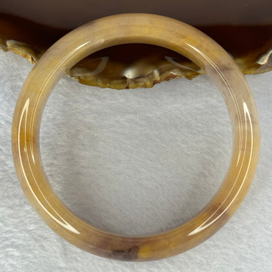 Peach Yellow Purple Quartzite Jade Bangle 天山玉手镯 63.0mm 75.54g 18.4 by 9.9mm