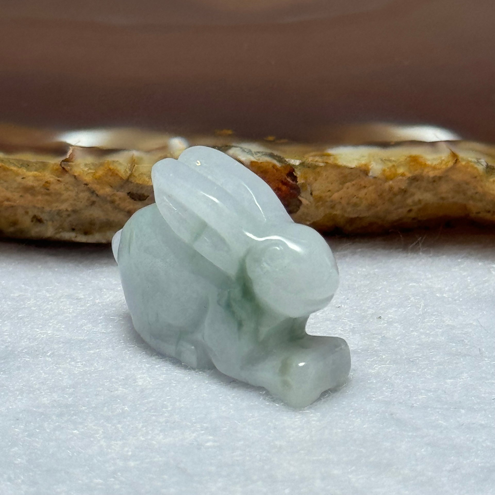 Type A Lavender with Green Piao Hua Jadeite Rabbit Pendant 7.12g 24.3 by 8.9 by 17.9mm - Huangs Jadeite and Jewelry Pte Ltd