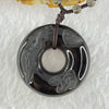 Black Obsidian Beads Necklace with Black Obsidian Phoenix Ping An Kou Donut 18.77g 39.4 by 11.8mm 4.9mm 70 Beads