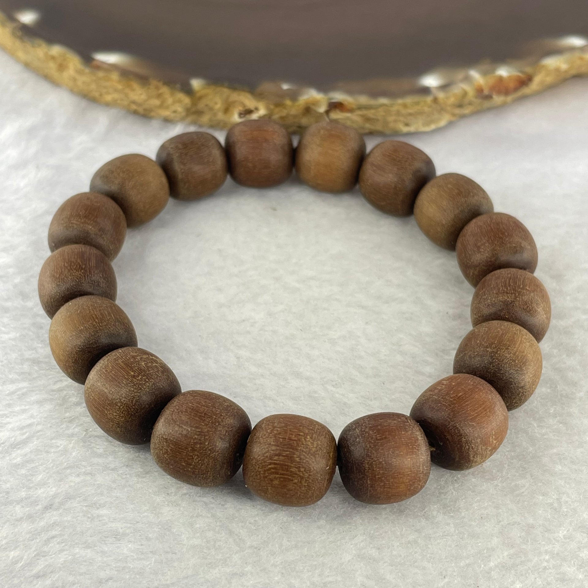 Natural Wild Australian Sandalwood 檀香 Beads Bracelet 21.05g 12.8 mm 17 Beads - Huangs Jadeite and Jewelry Pte Ltd