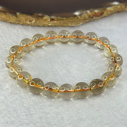 Natural Golden Rutilated Quartz Beads 天然金发水晶手链 24.91g 16cm 9.8mm 20 Beads - Huangs Jadeite and Jewelry Pte Ltd