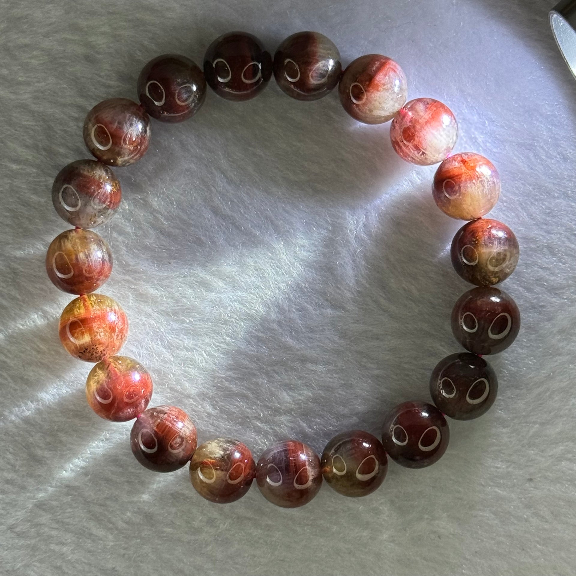 Above Average Natural Auralite 23 Bracelet 天然激光23手链 32.27g 17.5cm 10.9mm 19 Beads - Huangs Jadeite and Jewelry Pte Ltd