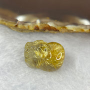 Good Grade Natural Golden Rutilated Quartz Pixiu Charm for Bracelet 天然金发水晶貔貅 5.34g 19.3 by 13.7 by 11.7mm - Huangs Jadeite and Jewelry Pte Ltd