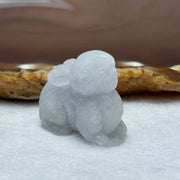 Type A Lavender Jadeite Rabbit Charm 16.50g 27.5 by 13.8 by 25.9mm - Huangs Jadeite and Jewelry Pte Ltd