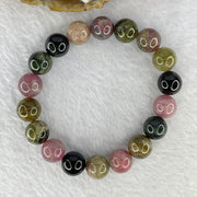 Natural Multi-Colour Tourmaline Gemstone Bracelet 44.86g 11.7g 18 Beads - Huangs Jadeite and Jewelry Pte Ltd