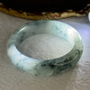 Transparent Slight Purple with Moss Green to Black Piao Hua Sodium Feldspar Jade Bangle 水沫玉手镯 Internal Diameter 59.6mm 76.93g 17.4 by 10.1mm