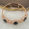 Natural Dark Blood Red Amber with Crystal in Rose Gold Color Bangle 26.43g 18cm 12.1 by 9.0 by 3.5mm 3pcs