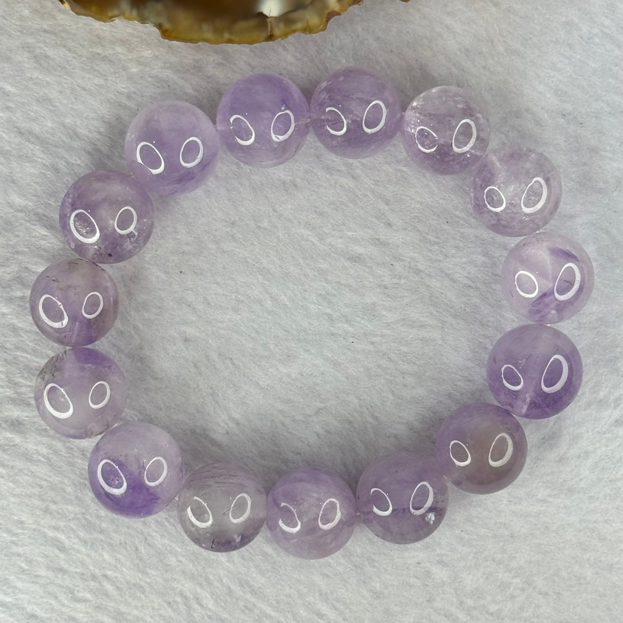 Natural Super 7 Amethyst Beads Bracelet 天然紫超七手链 60.00g 18.5cm 14.8mm 15 Beads - Huangs Jadeite and Jewelry Pte Ltd