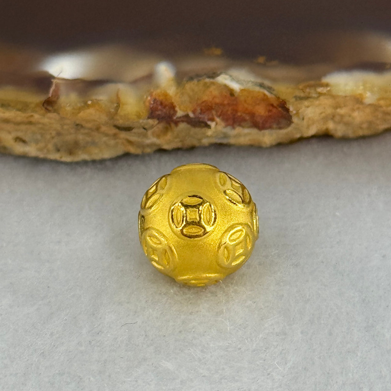 9999 24K Ancient Coins Design Gold Ball 10.0mm 0.95g