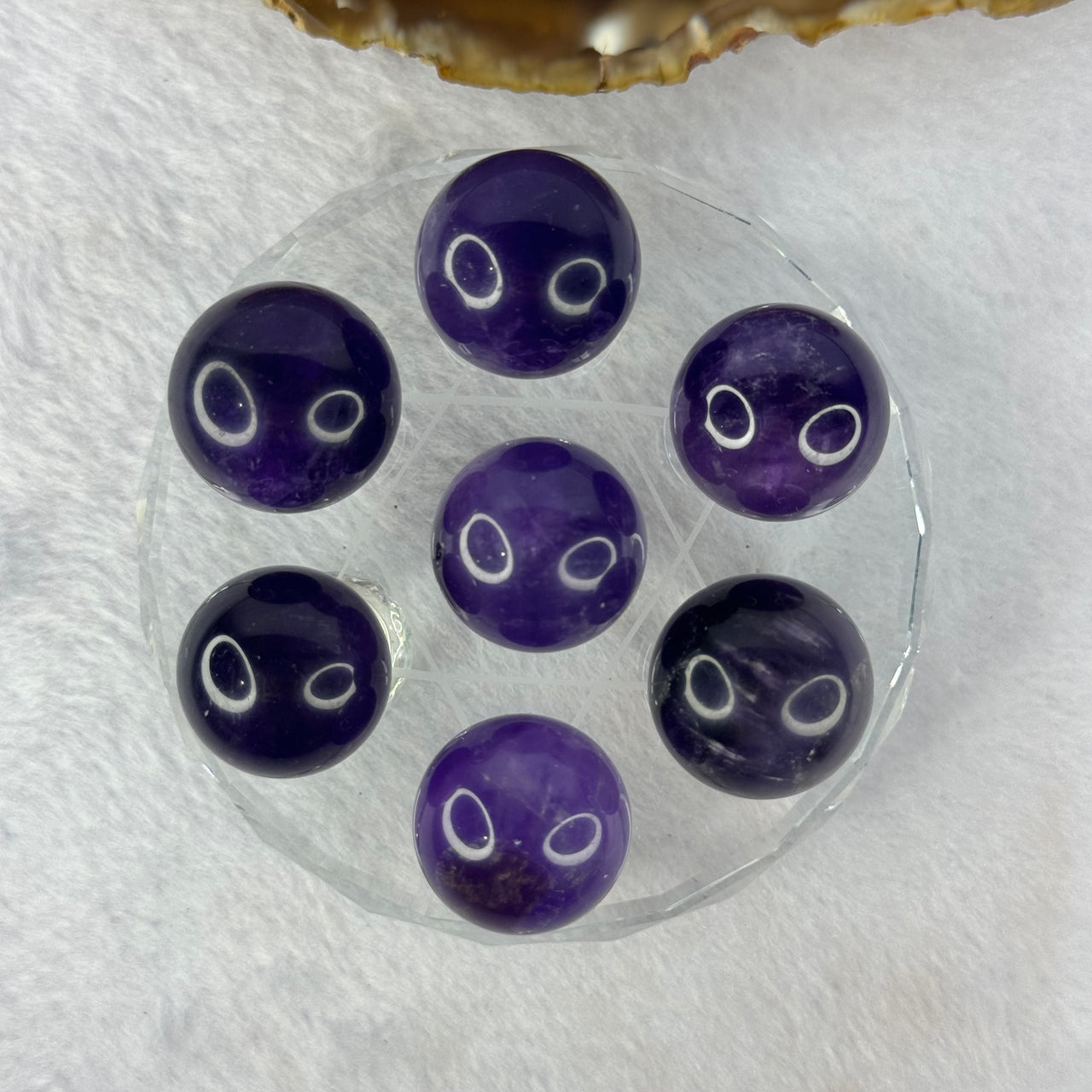 Natural Amethyst 7 Sphere Ball Set 203.03g 77.4 by 40.1 by 19.9mm 7 Sphere Balls - Huangs Jadeite and Jewelry Pte Ltd