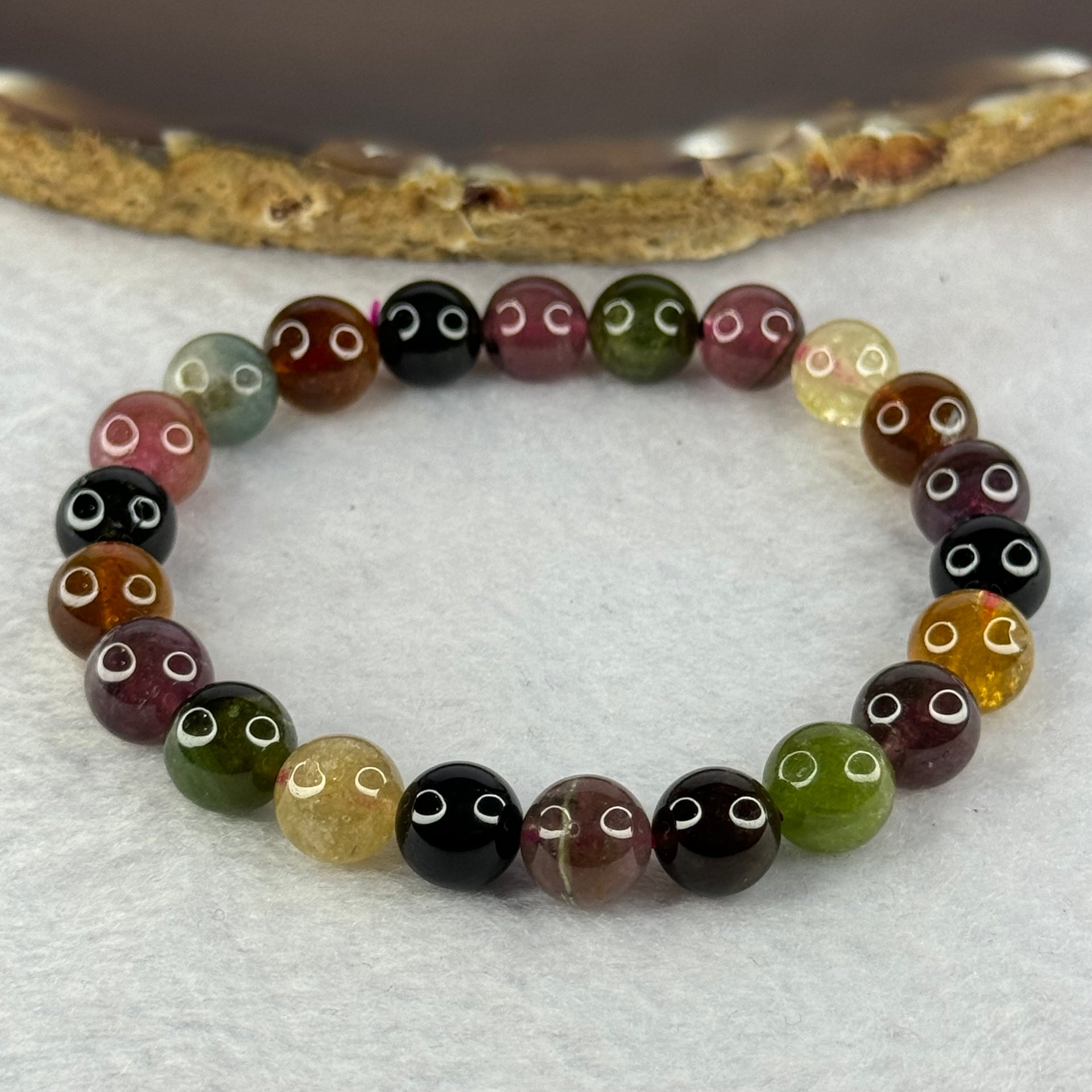 Good Grade Natural Tourmaline Beads Bracelet 好的天然碧玺珠手链 23.15g 16cm 9.0mm 22 Beads - Huangs Jadeite and Jewelry Pte Ltd