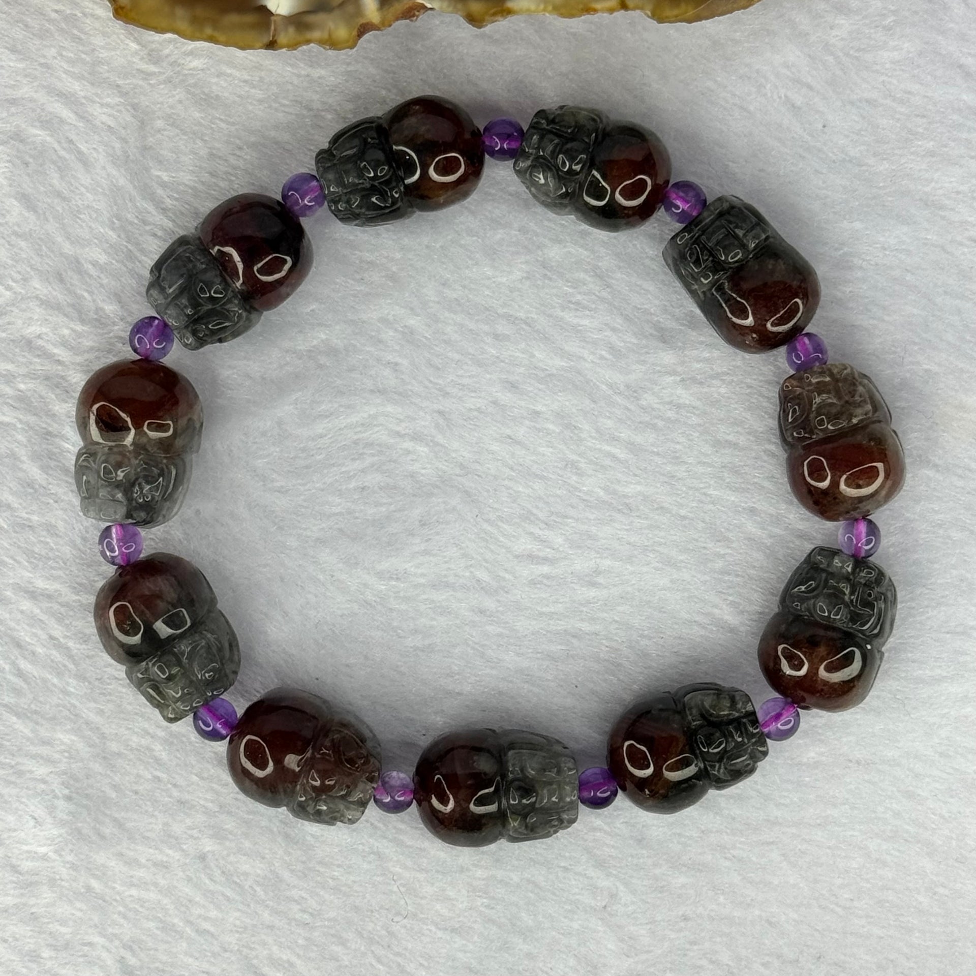 Natural Auralite 23 Pixiu Bracelet 天然极光23貔貅手链 44.73g 19.5cm each approx 16.5 by 12.2 by 11.7mm 11 Pixiu - Huangs Jadeite and Jewelry Pte Ltd