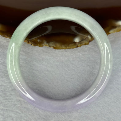 Type A Green with Lavender Jadeite Bangle Internal Diameter 54.7mm 59.02g 12.9 by 8.5mm (Very Slight Internal Line)