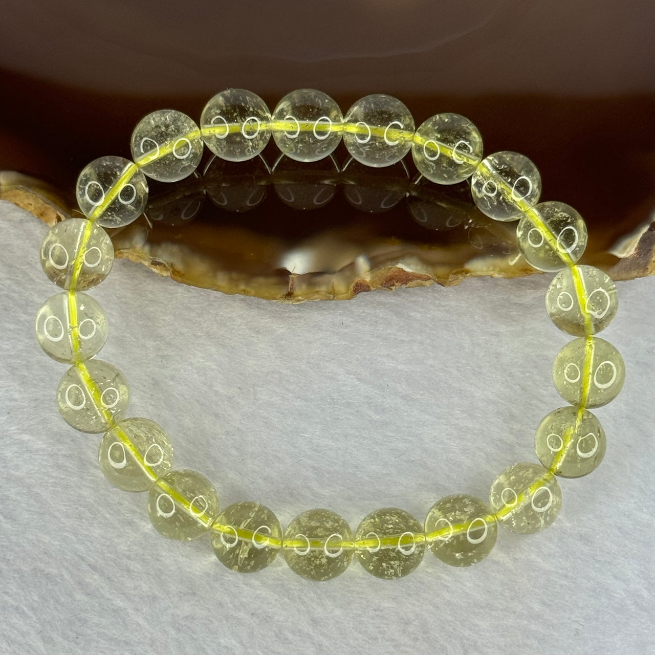 Natural Libyan Moldavite Meteorite Crystal Beads Bracelet 天然利比亚陨石手链 21.73g 17.5cm 9.9mm 21 Beads