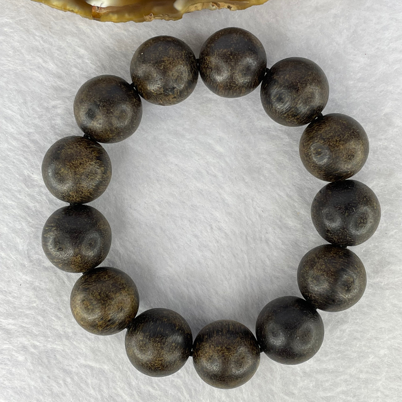 Natural Old Wild Indonesia Agarwood Beads Bracelet (Sinking Type) 天然老野生印尼沉香珠手链 28.94g 16.1 mm 13 Beads - Huangs Jadeite and Jewelry Pte Ltd