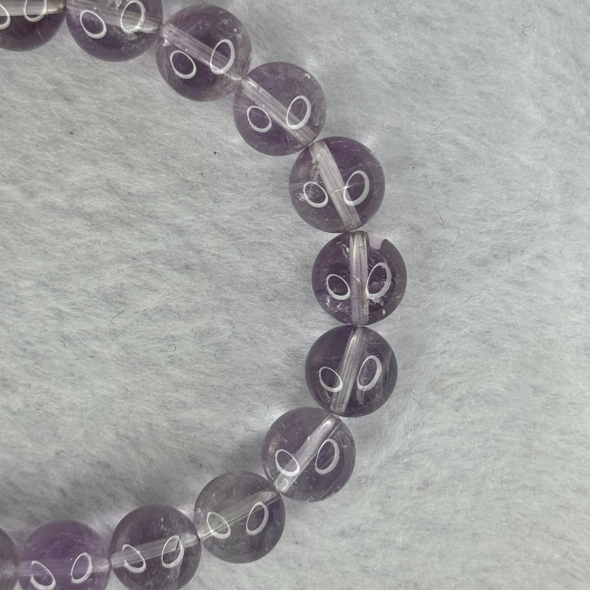 Natural Super 7 Amethyst Beads Bracelet 天然紫超七手链 24.90g 16cm 9.8mm 20 Beads - Huangs Jadeite and Jewelry Pte Ltd