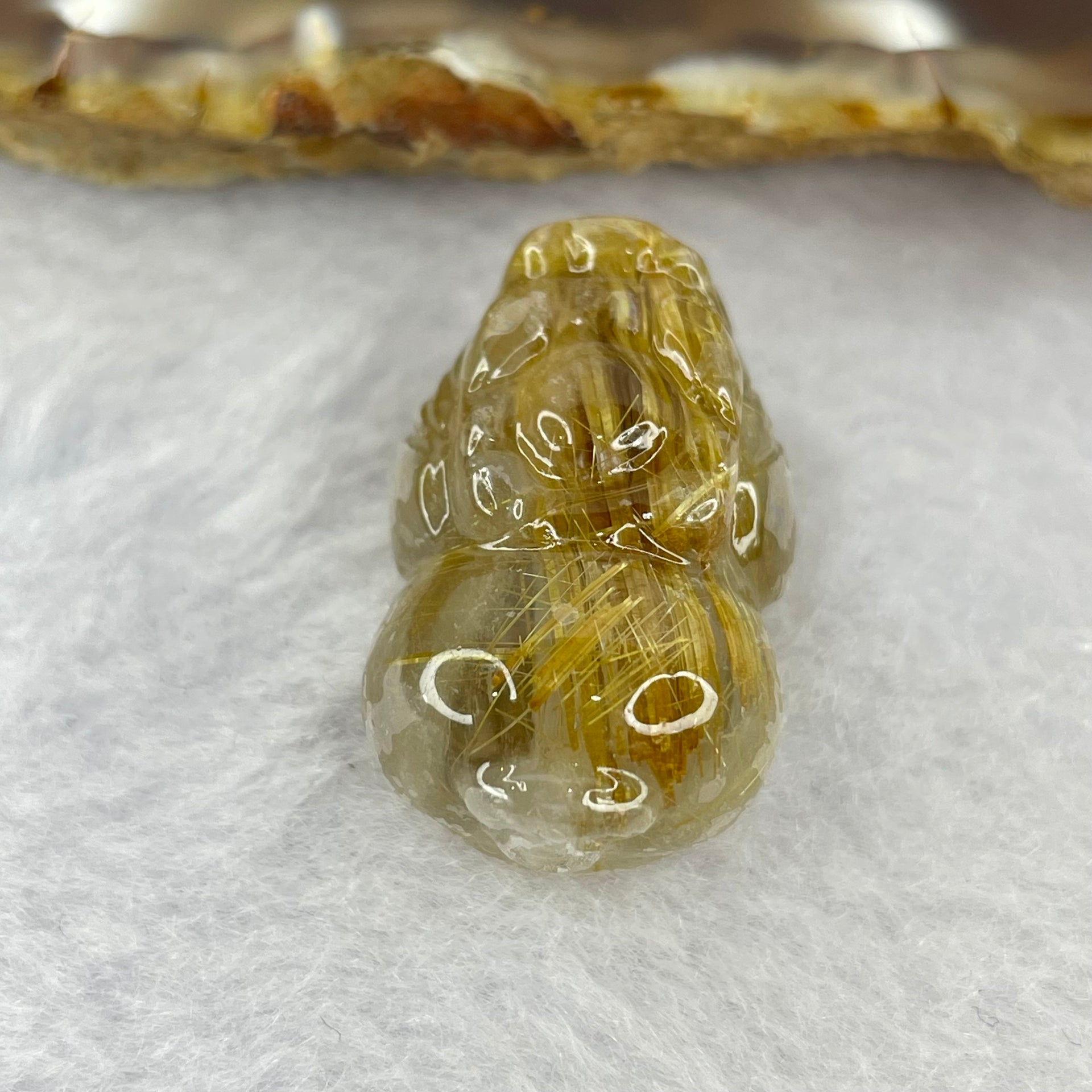 Good Grade Natural Golden Shun Fa Rutilated Quartz Pixiu Charm for Bracelet 天然金顺发水晶貔貅 7.96g 24.4 by 15.9 by 12.2mm - Huangs Jadeite and Jewelry Pte Ltd