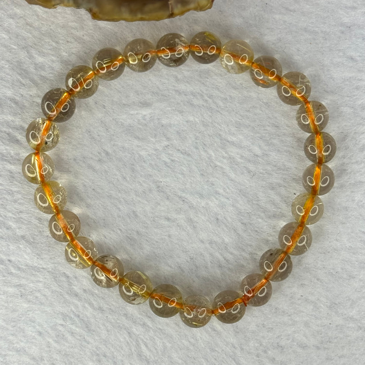 Natural Golden Rutilated Quartz Beads 天然金发水晶手链 13.05g 15cm 7.3mm 26 Beads - Huangs Jadeite and Jewelry Pte Ltd