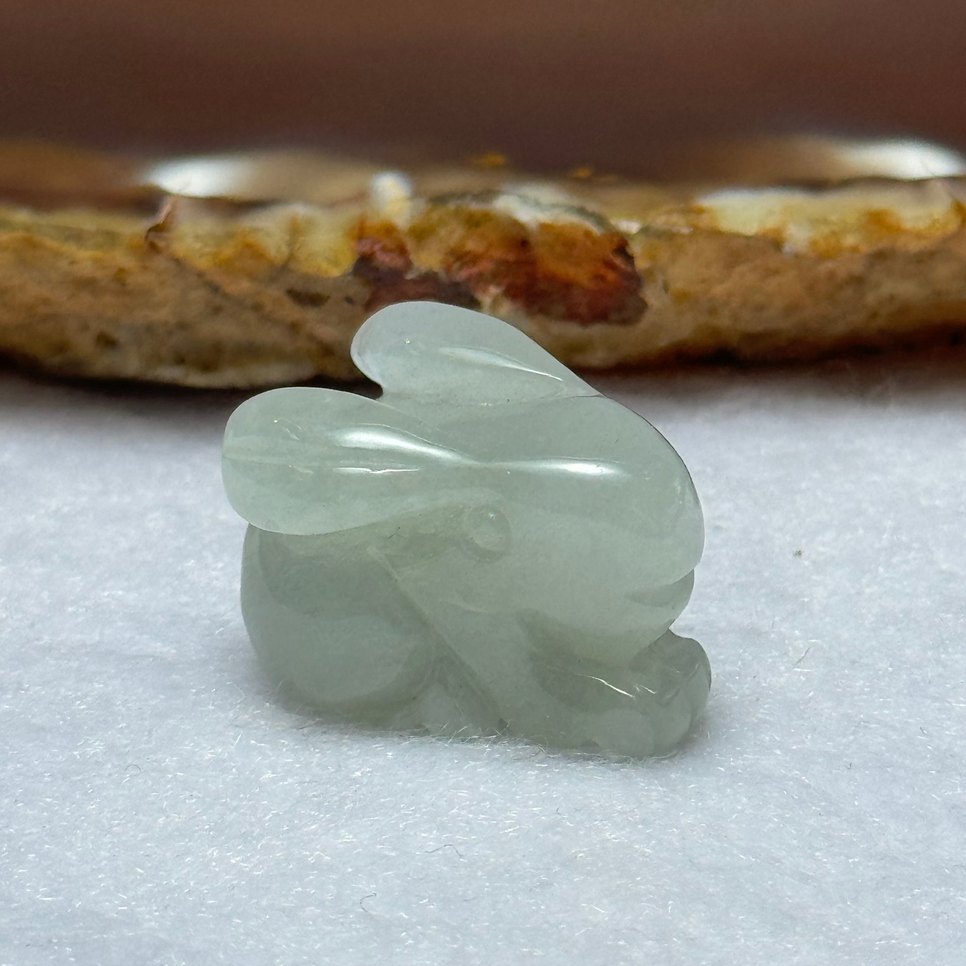 Type A Lavender Jadeite Rabbit Pendant 8.21g 20.5g by 16.1 by 13.8mm - Huangs Jadeite and Jewelry Pte Ltd