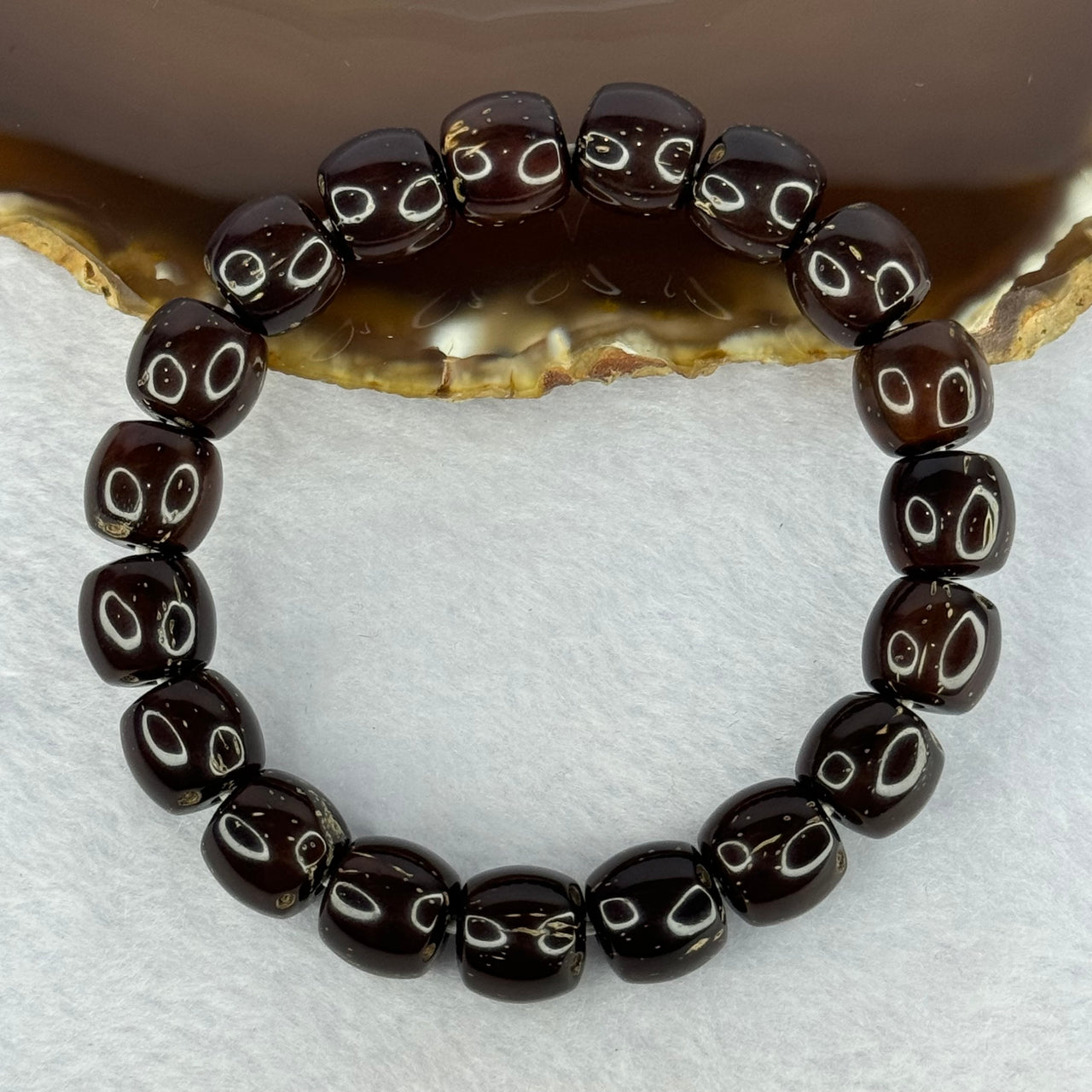 Old Bodhi Seed Beads Bracelet 紫金鼠手链 18.13g 18.5cm 11.1mm 19 Beads