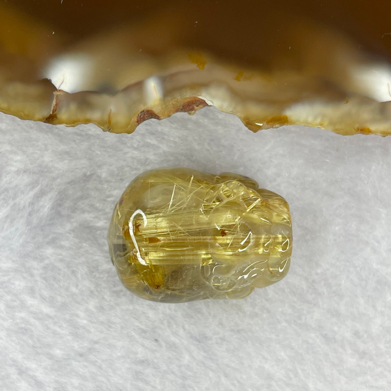 Good Grade Natural Golden Shun Fa Rutilated Quartz Pixiu Charm for Bracelet 天然金顺发水晶貔貅 6.38g 20.1 by 15.3 by 11.9mm - Huangs Jadeite and Jewelry Pte Ltd