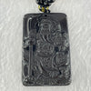 Black Obsidian Beads Necklace with Black Obsidian Guan Gong Pendant 43.61g 57.6 by 38.7 by 11.7mm