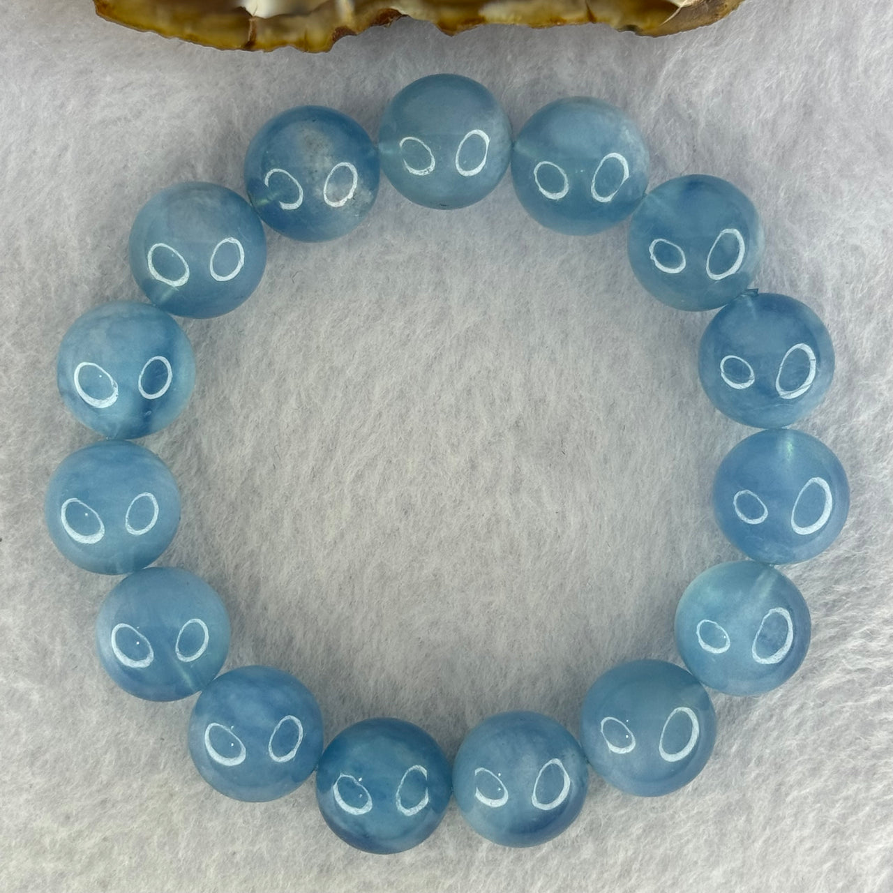 Natural Aquamarine Beads Bracelet 65.02g 19cm 14.7mm 15 Beads