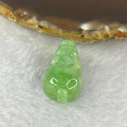 Type A Bright Green Jadeite Pixiu Pendent A货辣绿色翡翠貔貅牌 9.14g 23.8 by 15.6 by 13.4 mm - Huangs Jadeite and Jewelry Pte Ltd