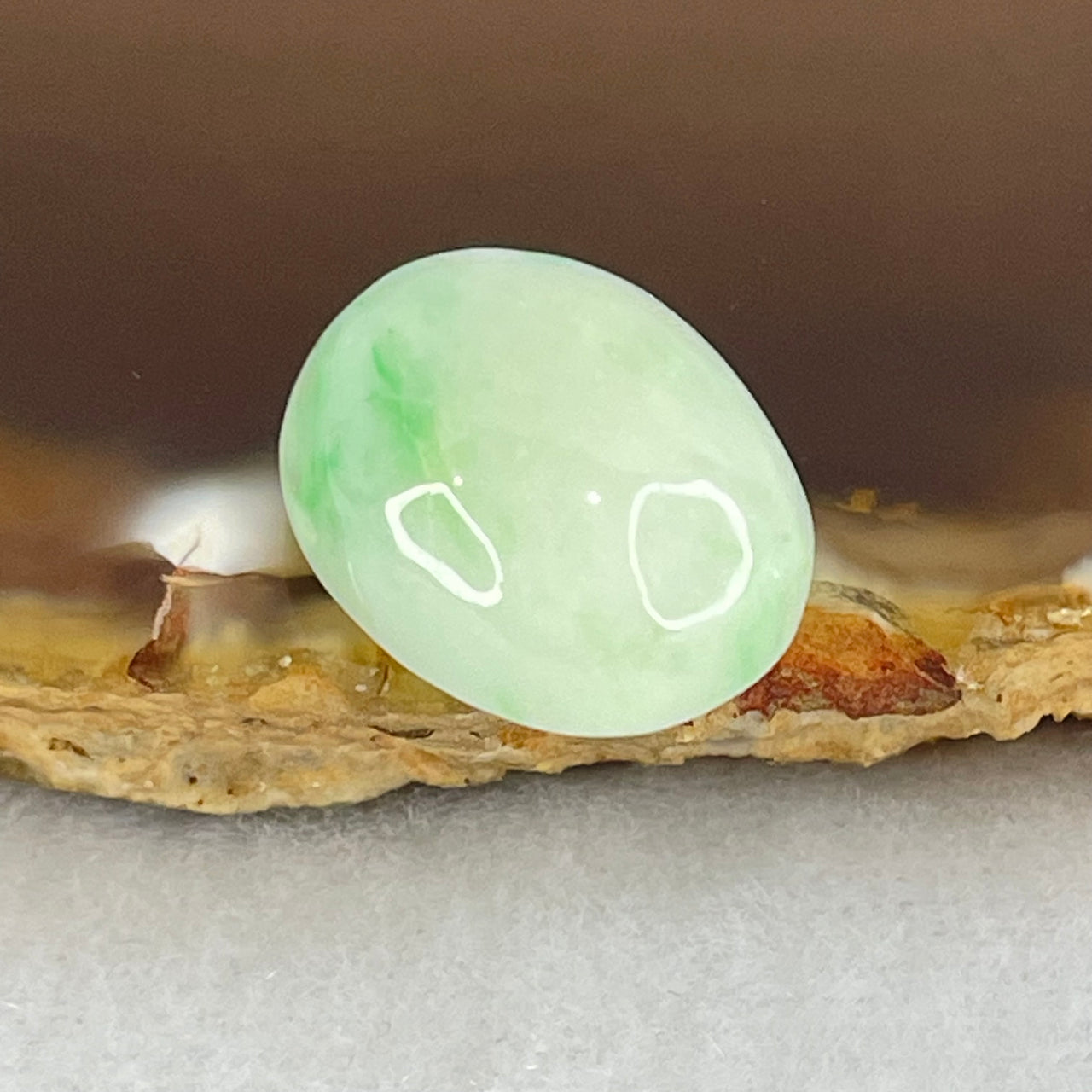 Type A Faint Green Jadeite Stone For Setting 2.80g 16.1 by 12.9 by 7.3mm