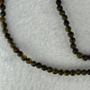 Natural Dark Brown Flower Amber Beads Elastic Necklace 7.50g 50cm 5.2mm 107 Beads