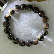 Natural Black Auralite 23 Bracelet 天然黑激光23手链 35.22g 17.5cm 11.4mm 18 Beads - Huangs Jadeite and Jewelry Pte Ltd