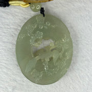 Type A Green Jadeite Dual Bird Pendent 花开富贵双双对对双鸟牌 26.44g 46.9 by 38.1 by 7.6mm - Huangs Jadeite and Jewelry Pte Ltd