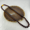 Natural Dark Red Medicine Amber Beads Necklace 天然红药琥珀项链  35.36g 56cm 9.0 - 12.0mm 56 Beads