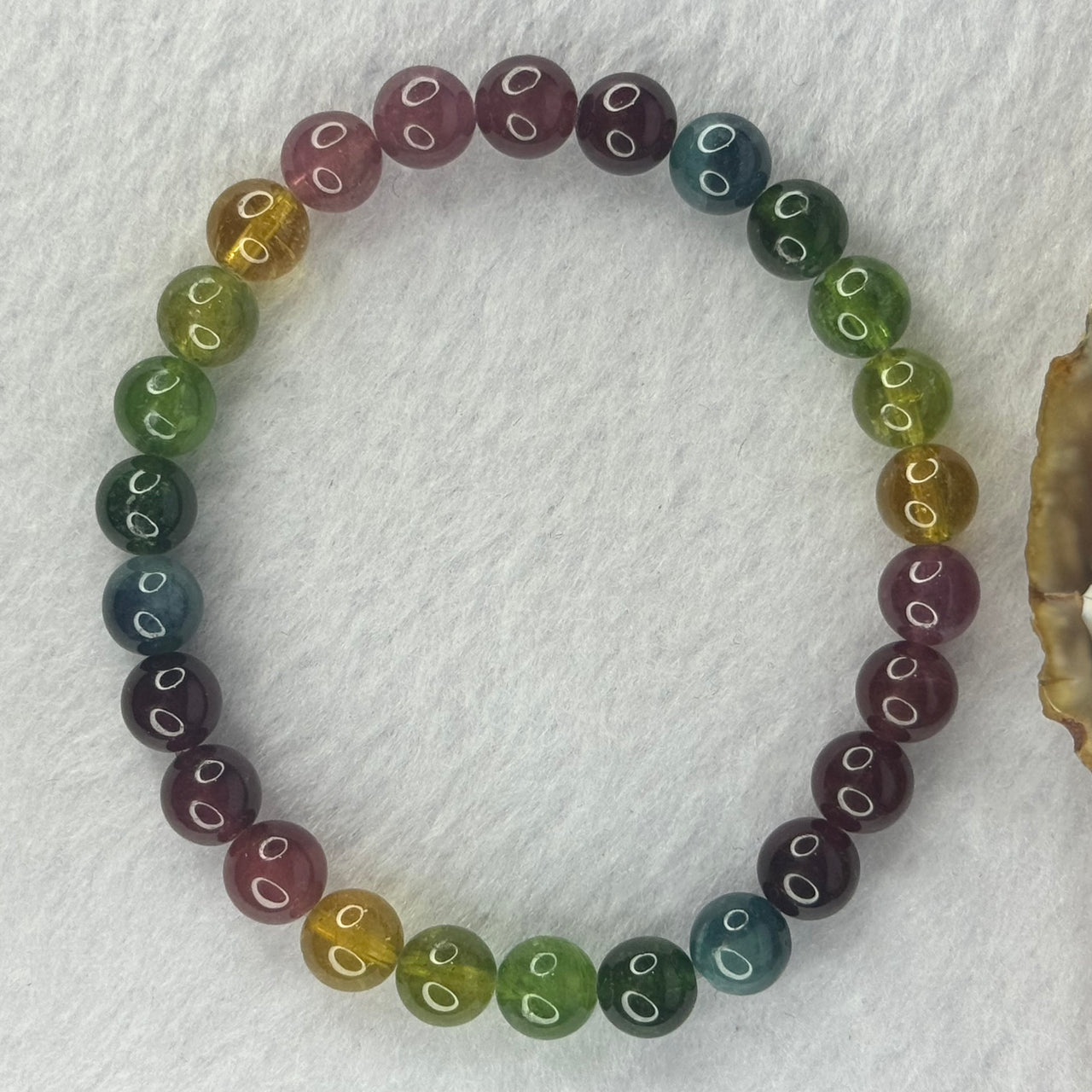 Good Grade Natural Tourmaline Beads Bracelet 好的天然碧玺珠手链 15.59g 16cm 7.5mm 26 Beads - Huangs Jadeite and Jewelry Pte Ltd