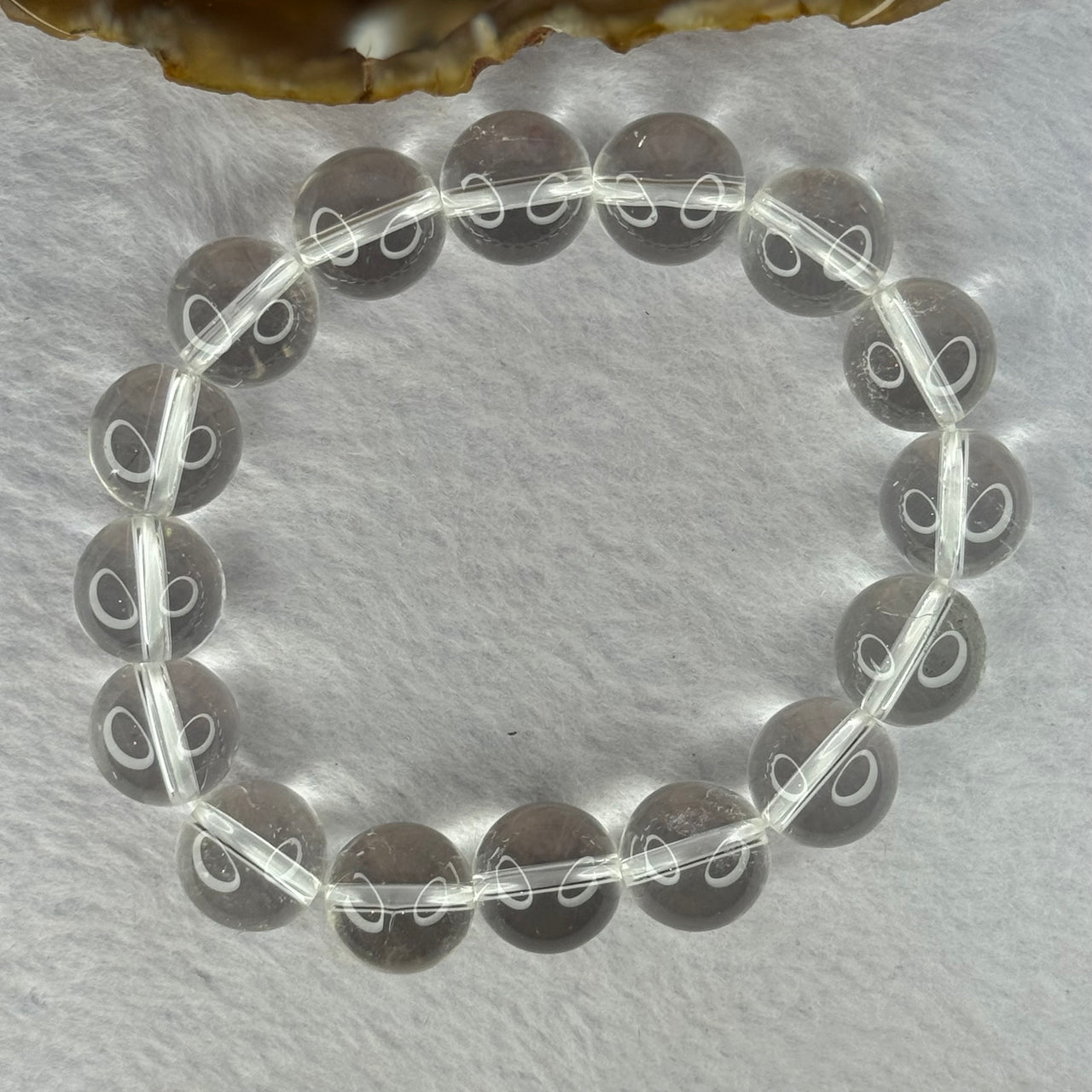 Natural Clear Quartz Beads Bracelet 天然白水晶手链 46.01g 17.5cm 12.9mm 16 Beads