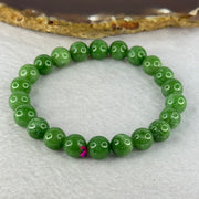 Natural Emerald And Ruby Zoisite Beads Bracelet 23.73g 15.5cm 8.8mm 22 Beads - Huangs Jadeite and Jewelry Pte Ltd