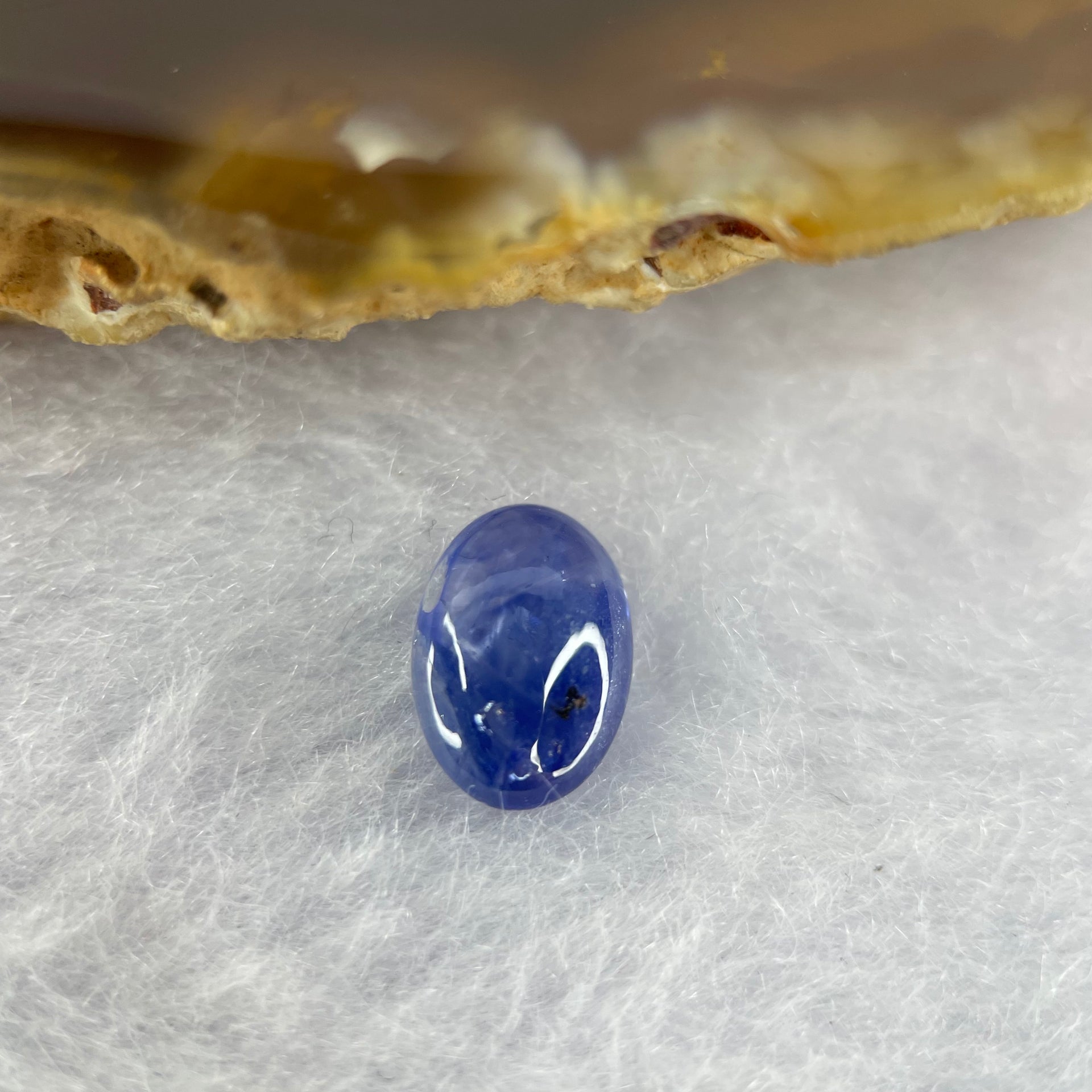 Natural Blue Sapphire Cabochon 2.20 ct 9.7 by 6.8 by 3.3mm - Huangs Jadeite and Jewelry Pte Ltd