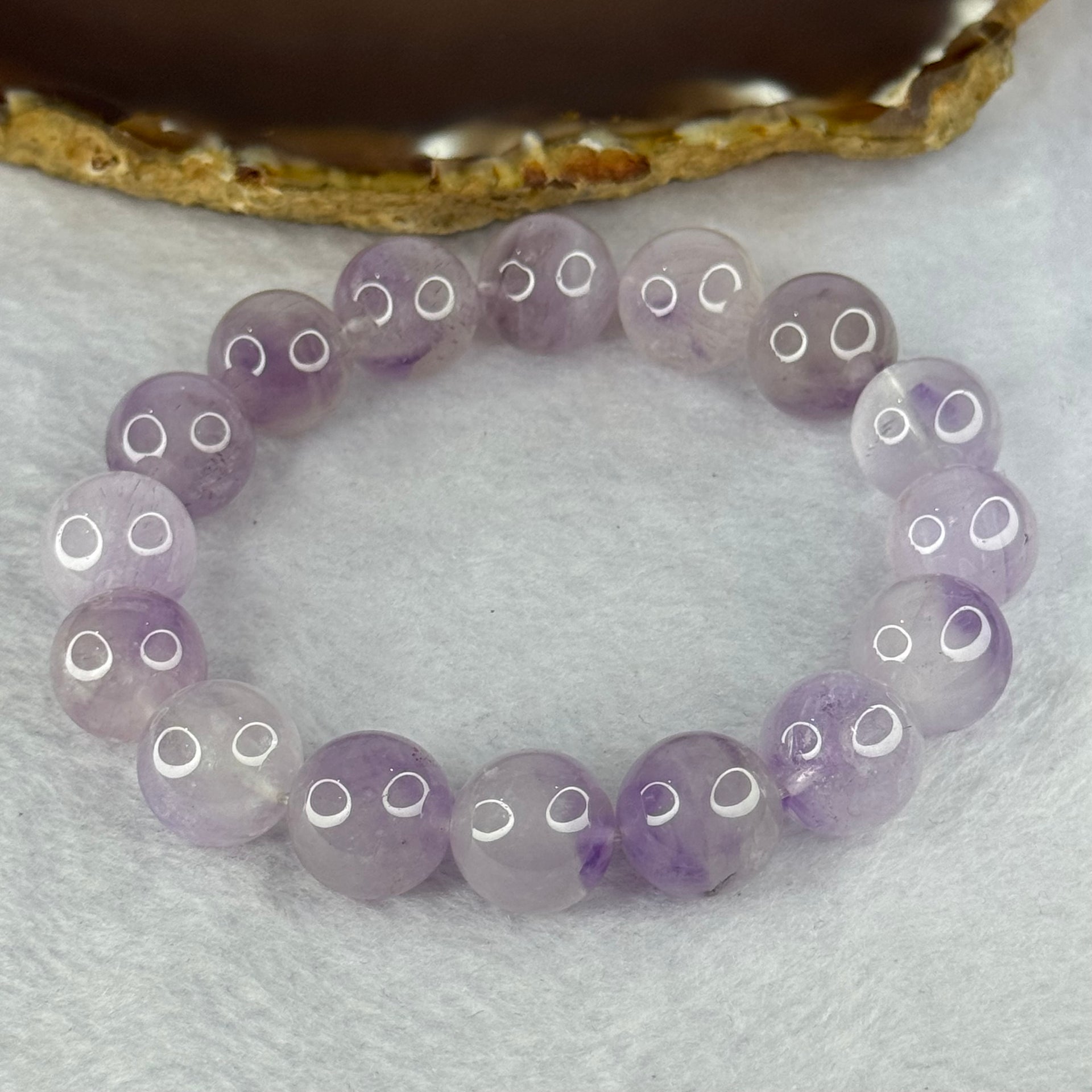 Natural Super 7 Amethyst Beads Bracelet 天然紫超七手链 57.52g 19cm 14.0mm 16 Beads - Huangs Jadeite and Jewelry Pte Ltd