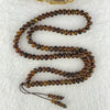 Natural Dark Brownish Yellow Flower Amber Beads Necklace 天然花珀项链 12.58g 58cm 6.6mm 109 Beads