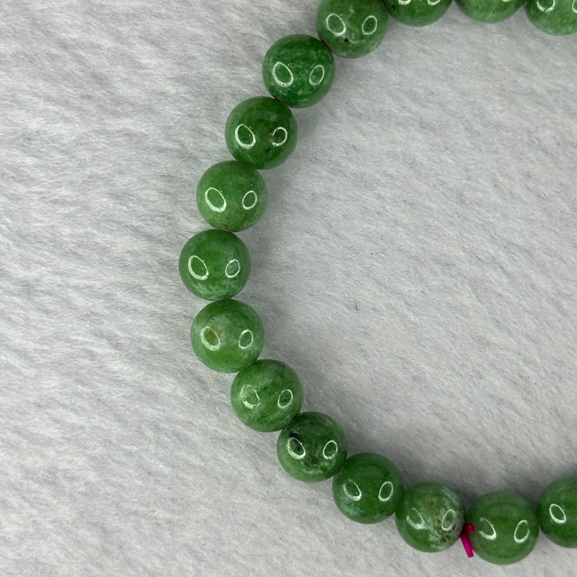 Natural Emerald And Ruby Zoisite Beads Bracelet 18.43g 16cm 7.7mm 25 Beads - Huangs Jadeite and Jewelry Pte Ltd