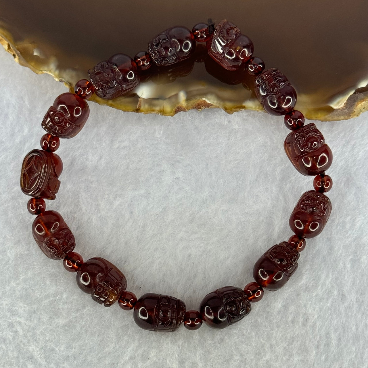 Natural Red Garnet Pixiu Bracelet 24.88g 16cm 11.4 by 8.7 by 8.0mm