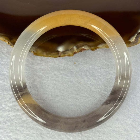 Transparent Purple White Yellow Quartzite Jade Bangle 天山玉手镯 56.3mm 39.75g 9.6 by 9.6mm