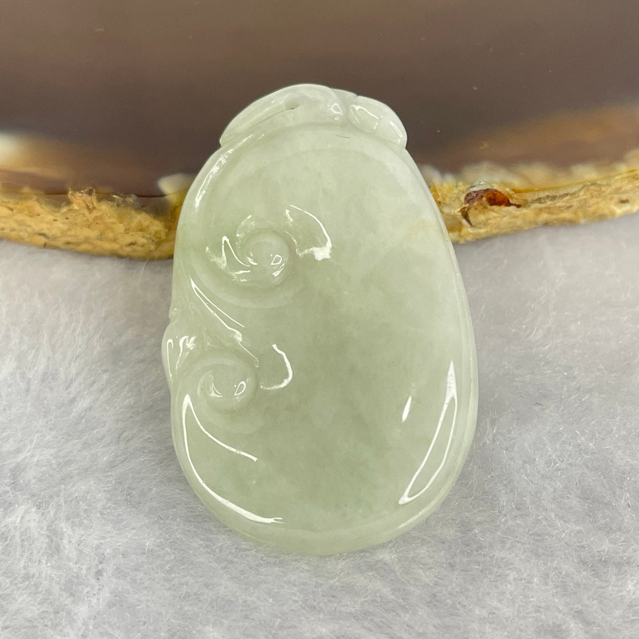 Type A Light Green Jadeite Ruyi 如意 39.55g 37.9 by 24.2 by 4.6mm - Huangs Jadeite and Jewelry Pte Ltd