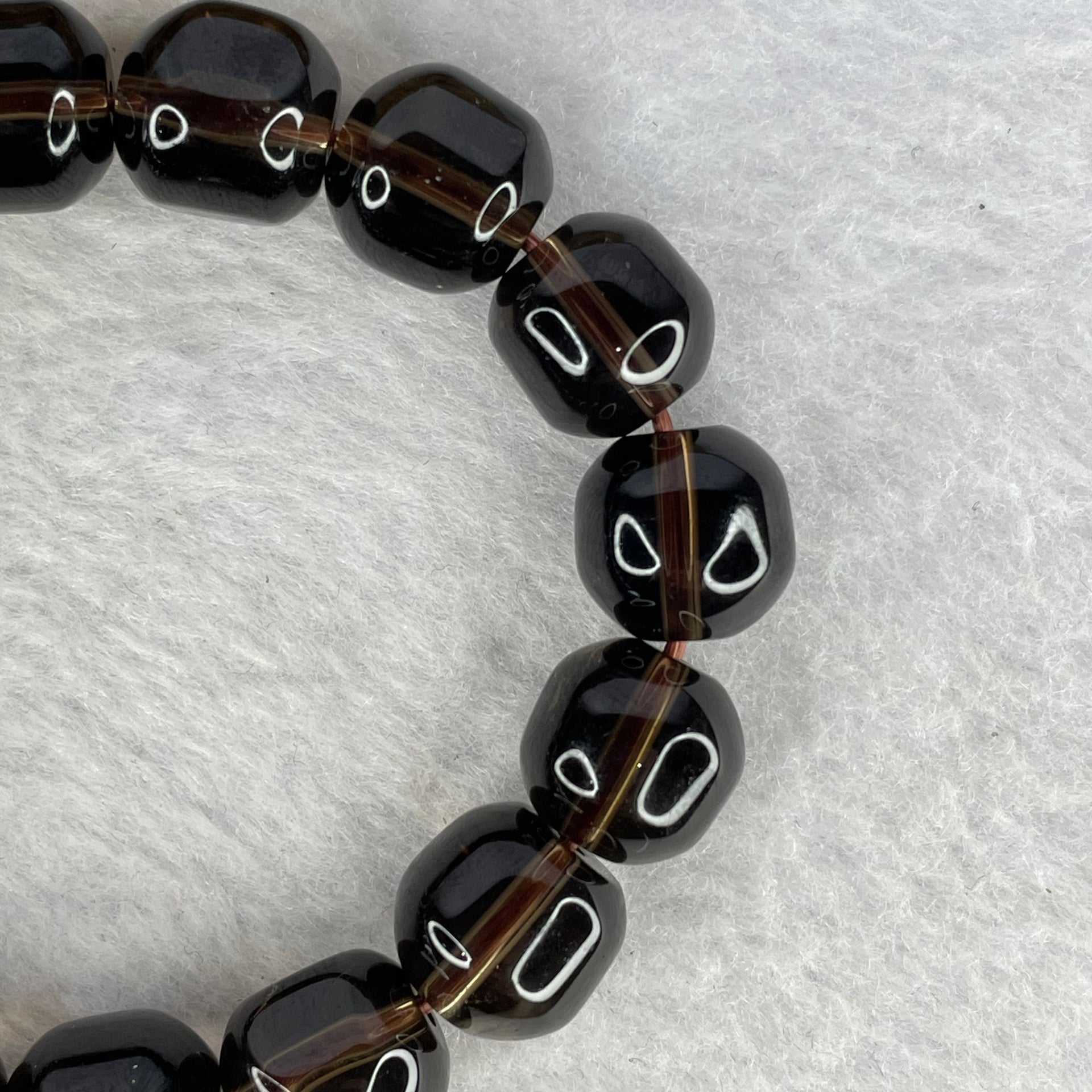 Natural Smoky Quartz Bracelet 42.44g 16.5cm 12.1mm 16 Beads - Huangs Jadeite and Jewelry Pte Ltd