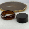 Natural Dark Cognac with Red Amber Bangle Set Internal Diameter 53.6mm 21.6 by 8.4mm and Round Center Piece 51.1 by 23.8mm Total Weight 76.72g